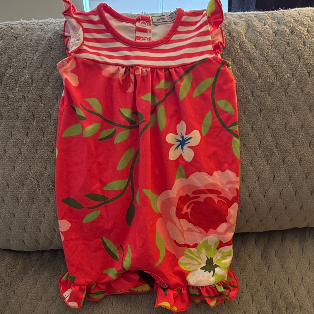 Floral Red Kids Bodysuit